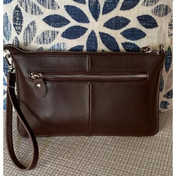 New Genuine Leather Wristlet Clutch Wallet Purses Small Crossbody Bags - Picture 2 of 2